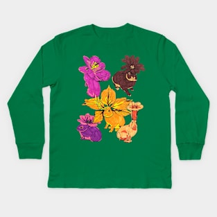 Flower Bunnies Kids Long Sleeve T-Shirt